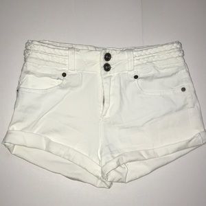 White high-waisted shorts